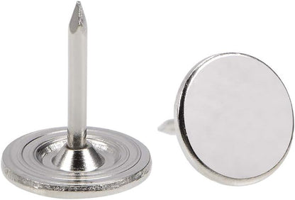 uxcell Upholstery Nails Tacks 11mmx15mm Flat Head Furniture Nails Pins Silver Tone for Furniture Sofa Headboards, 100 Pcs