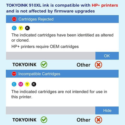 910XL Replacement for HP 910XL Ink Cartridges for HP Printers HP910 HP910XL 910 Ink Work for Office Jet Pro 8010 8010e 8015e 8020 8020e 8022e 8025 8025e 8028e 8030 8035e Black and Color - 4 Pack