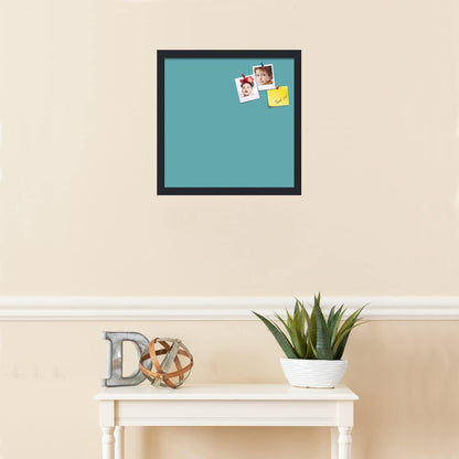 PinPix 17x17 Inch Cork Bulletin Board. This Decorative Framed Pin Board Comes with Aqua Pastel Design and a Satin Black Frame. Ideal for Home Office Decor or Message Board (PinPix-1806)