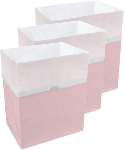 | 13 Gallon Disposable Trash Cans (3-Pack) with Fitted Trash Bags - Reusable Garbage and Recycling Bins for Parties, Events, and More (Pink - 17" Height x 13.5" Width x 10" Depth)