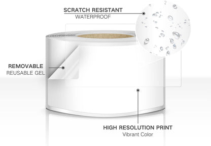 Rectangle Labels Sticker 3×5 Inch Vinyl Floor Stickers Color Coding Name Tags Roll Removable 200 PCS, White