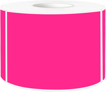 STARLIBOO Neon Colored Labels Stickers 3 x 2 Inch, Rectangle Moving Labels Stickers, 250Pcs Garage Sale Price Stickers, Adhesive Moving Labels for Boxes- Fluorescent Pink