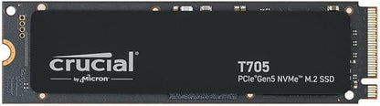 Crucial T705 PCIe Gen5 NVMe 1TB SSD, Up to 13,600MB/s, TLC NAND, Intel & Ryzen Compatible, for Hardcore Gaming & High-Speed Storage, Solid State Drive, Includes 1Mo Adobe CC – CT1000T705SSD3