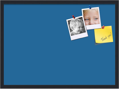 PinPix 30x22 Inch Cork Bulletin Board. This Decorative Framed Pin Board Comes with Navy Pastel Design and a Satin Black Frame. Ideal for Home Office Decor or Message Board (PinPix-1811)