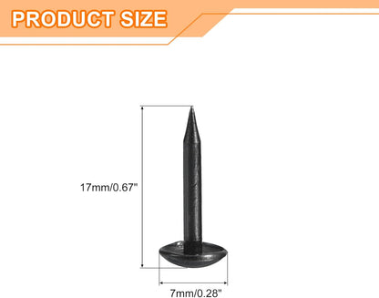 uxcell Upholstery Tacks Nail Pins Furniture, 50Pcs 7x17mm Thumb Tack Pins Assortment Kit Carbon Steel for Home Sofa DIY Decorative Nail Heads Nails, Black