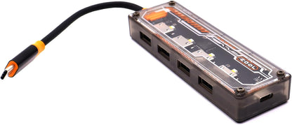 4 Ports Multi-Port USB 3.0 Hub, USB Type C to USB 3.0 4-in-1 Hub Adapter Station with a USB C Power Port for Laptop, Flash Drive, Keyboard, Mouse, Transfer Rate tp to 5Gbps