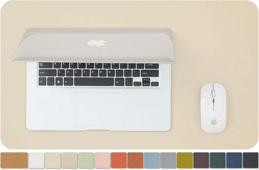 Cork Desk Mat - Small Dual-Sided Desk Pad for Office and Home - Desk Organization and Accessories - Ideal for Large Mouse Pad and Small Desk Mats on Top of Desks(Beige,23.6"x 13.8")