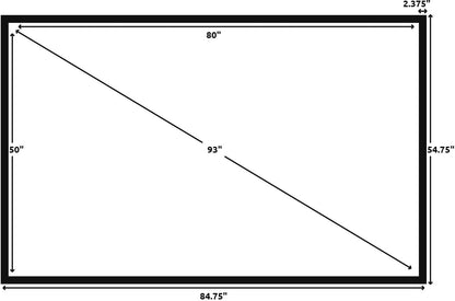 Silver Ticket Products STR Series 6 Piece Home Theater Fixed Frame 4K / 8K Ultra HD, HDTV, HDR & Active 3D Movie Projection Screen, 16:10 Format, 93" Diagonal, White Material STR-161093
