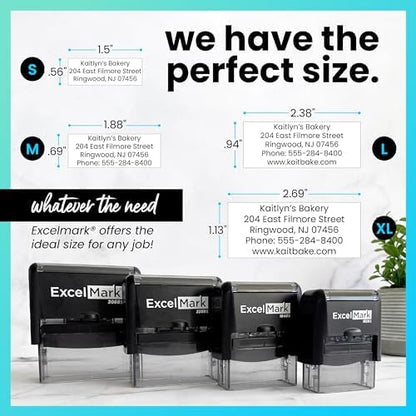 ExcelMark Custom Rubber Stamp – Clean & Easy Stamping – Personalized Self-Inking Stamp (Small)