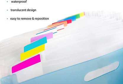 ELII 300 Pcs Tabs 2 Inch Sticky Index Tabs,Colorful Tabs for Notebooks,Writable and Transparent Book Tabs Page Tabs Colored Page Markers, Tabs for Books, Notebook Tabs, Tabs for Annotating Books