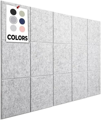 Office Cork Board, 59"x36" | 15 Pack | Large Cork Boards for Walls, Tac Board, Wall Protector for Dart Board, Corks Boards, Corkboard for Wall, Felt Board Tiles (Gray Marble)