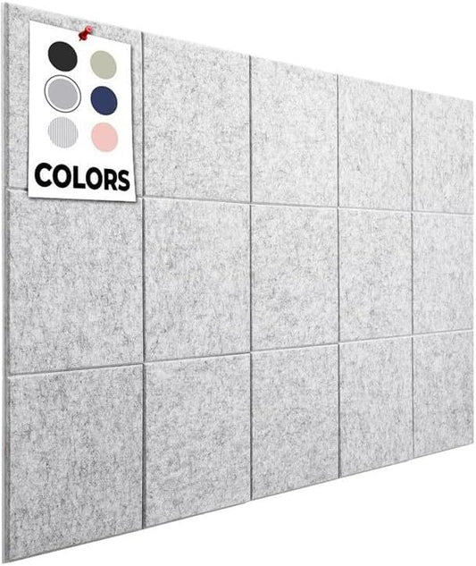Office Cork Board, 59"x36" | 15 Pack | Large Cork Boards for Walls, Tac Board, Wall Protector for Dart Board, Corks Boards, Corkboard for Wall, Felt Board Tiles (Gray Marble)