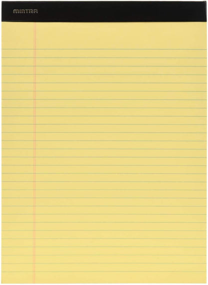 Mintra Office Legal Pads, ((Basic 6pk - (Pastel Version #2), 8.5in x 11in, Wide Ruled))