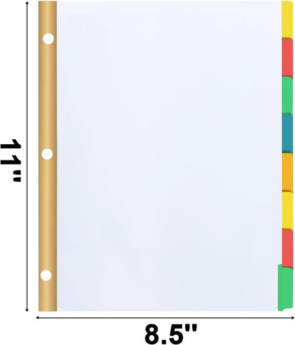 Binder Divider, PANDRI 120 Pack Binder Index White Dividers with 8 Tabs, Letter Size Paper Binder Divider for School Office Home Business