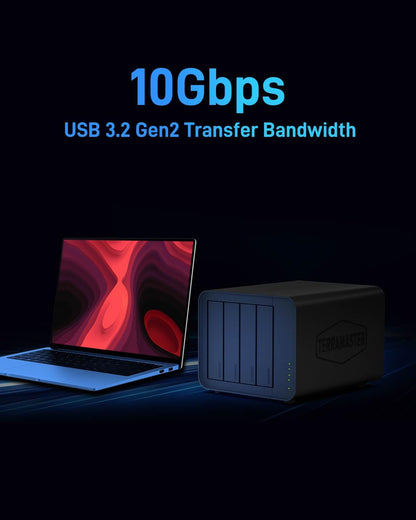 TERRAMASTER D8 Hybrid HDD NVMe Enclosure USB 3.2 Gen 2 10Gbps Type C 8Bay USB Storage (Diskless)