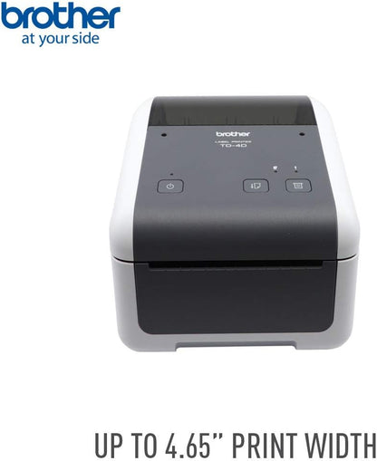 Brother TD4410D 4-inch Thermal Desktop Barcode and Label Printer, for Labels, Barcodes, Receipts and Tags, 203 dpi, 8 IPS, Standard USB and Serial, 6.1"x7.1"x8.8"