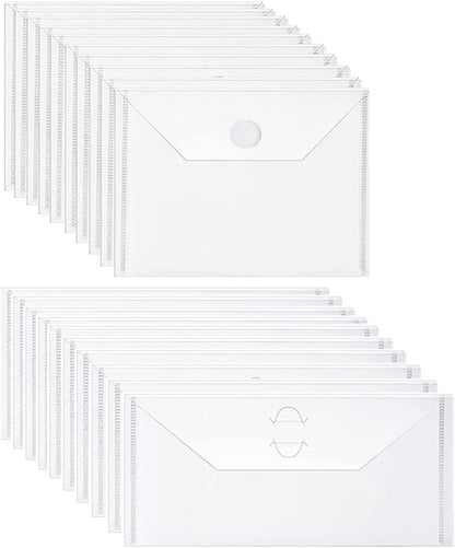 Large Die and Stamp Storage Envelope Bags 10 Pieces 7x5inch and 10 Pieces 9.4x3.9inch Resealable Clear Plastic Seal Bags Storage Case for Cutting Dies Stencil Album Stamp Crafts for DIY Scrapbooking