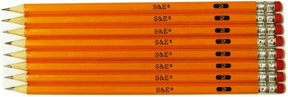 S & E TEACHER'S EDITION Woodcased #2 Pencils, Pre-sharpened, Yellow Pencils with Erasers #2 HB Lead Bulk Box No. 2, Back to school, 600 Count