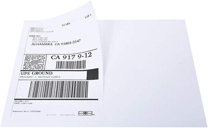 BESTEASY 200 Round Corner Half Sheet Self Adhesive Shipping Labels for Laser and Ink Jet Printers, White Blank (100 Sheets, 200 Labels)