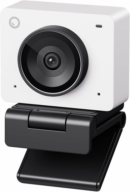 OBSBOT Meet 2-4K Webcam for PC with 1/2" Sensor, AI Framing & Autofocus, Beauty Mode, Lightweight, Gesture Control, HDR, Dual Microphone, 60 FPS, Web Cam for Streaming, Meeting, Gaming. (Cloud White)