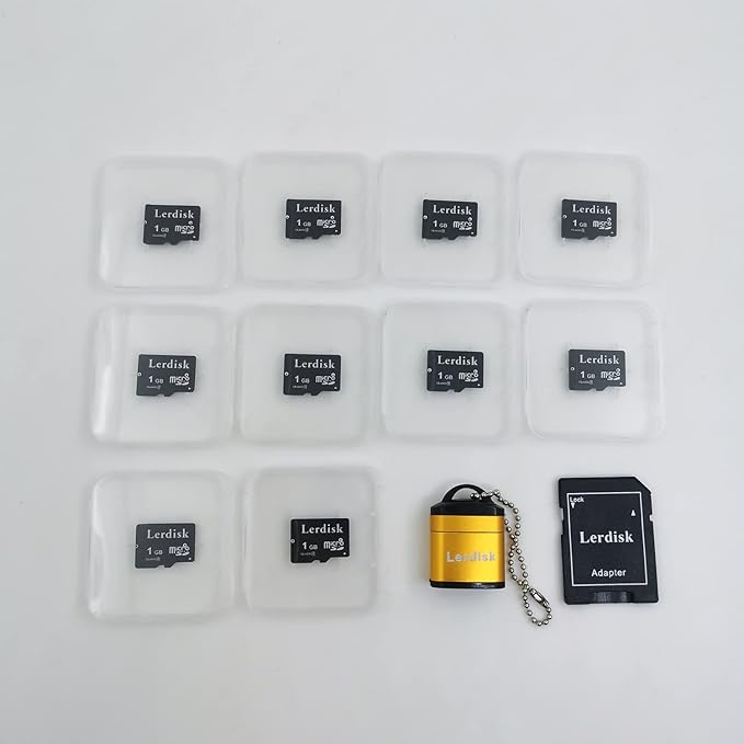 Factory Wholesale Micro SD Card 1GB Pack of 10 in Bulk MicroSD with SD Adapter Produced by Authorized Licencee(1GB)