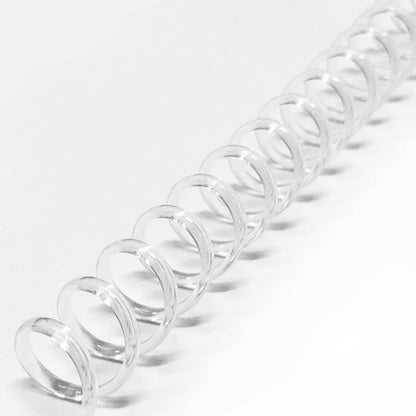Binditek 50 Pack Plastic Spiral Binding Coils, 6mm(1/4"), 30 Sheet Capacity, 4:1 Pitch, Clear, 48Loops, for Letter Size, for Students and Coworkers