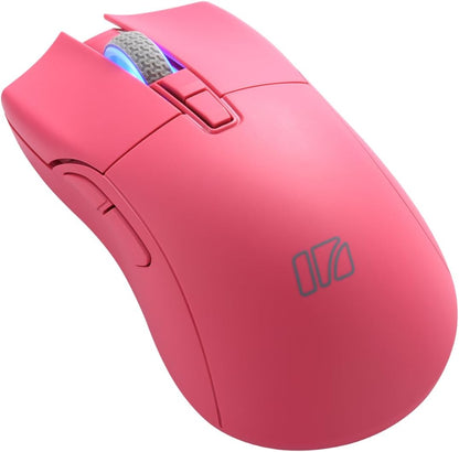 iRocks M31R Wireless Gaming Mouse, Triple Mode 2.4G/ Bluetooth/USB-C Detachable Cable Gaming Mouse, Kailh GM8.0 Mouse Switches, Advanced PixArt PAW3395 Optical Sensor, Up to 26,000 DPI - Pink