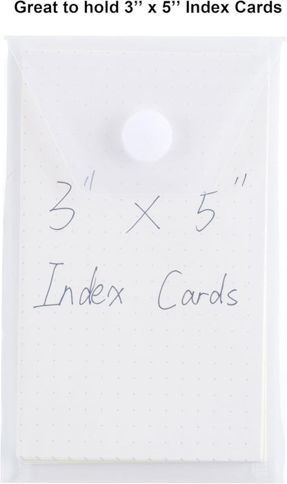 3’’ x 5’’ Vertical Plastic Envelopes Hook Loop Closure Coupon Receipt Sticker Holder 20 Pack