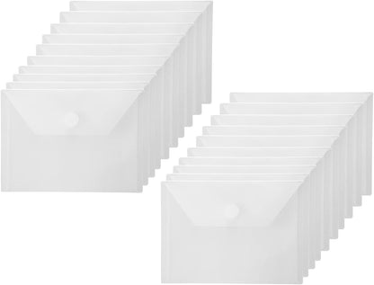 4x6 Plastic Envelopes Hook Loop Closure Coupon Receipt Storage Holder 20 Pack
