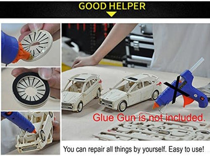 TrendBox Pack of 20 Black 7mmx200mm - Hot Melt Glue Sticks Strips Melting Adhesive for Handmade Craft DIY Home Office Project Craftwork Fix & Repairs