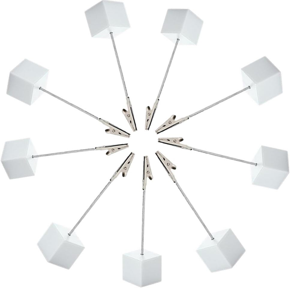 10pcs Table Number Holder Name Place Card Holder Memo Clip Holder Stand Note Holder Pictures Card Paper Menu Clip (Pure White)