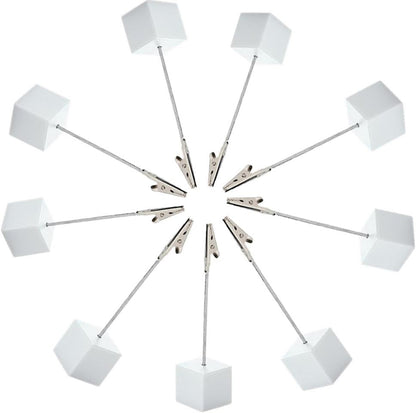 10pcs Table Number Holder Name Place Card Holder Memo Clip Holder Stand Note Holder Pictures Card Paper Menu Clip (Pure White)