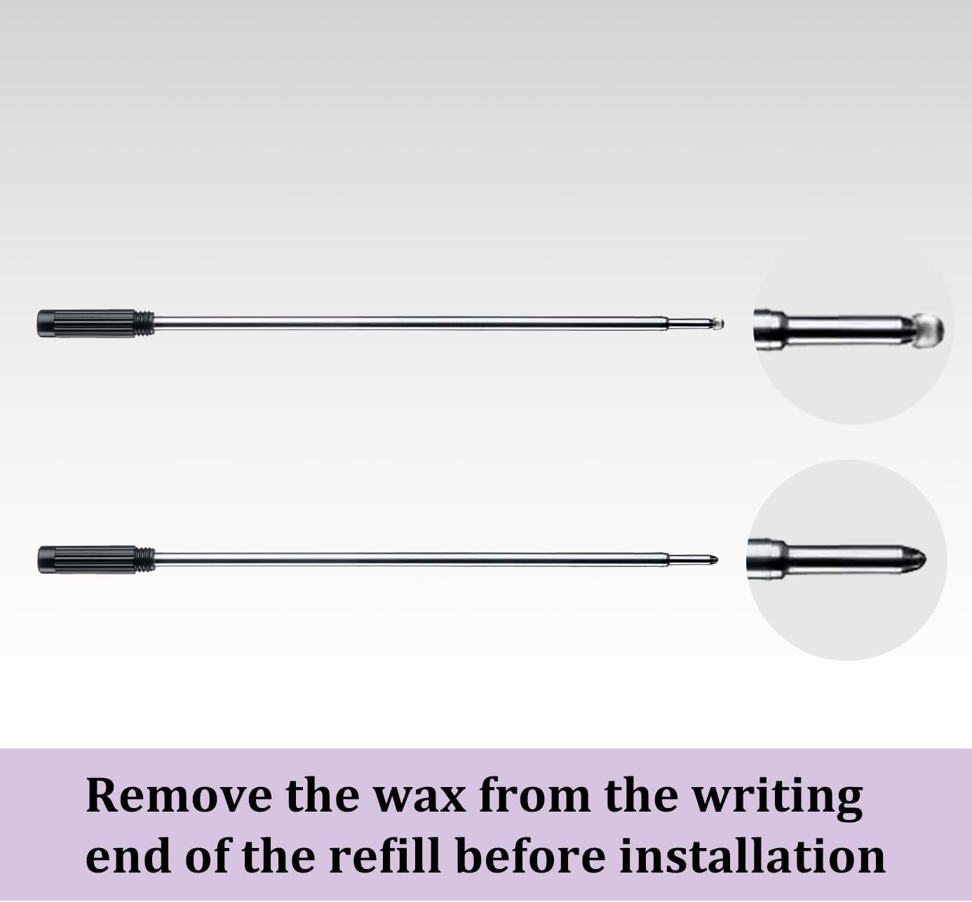 Black Ink Refills (20pcs), Replaceable Pens Refills, 1mm Medium Tip - Black