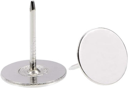 uxcell Upholstery Nails Tacks 19mmx23mm Flat Head Furniture Nails Silver Tone for Furniture Sofa Headboards, 100 Pcs