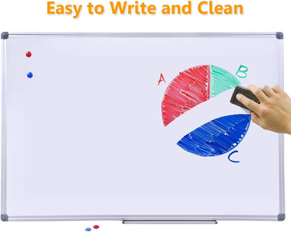 2 Pack 48 x 36 Large Magnetic Dry Erase Board with Removable Marker Tray| Commercial Quality Wall-Mounted Aluminum Message Presentation White Board for Home Office Classroom