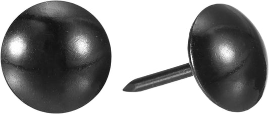 uxcell Upholstery Tacks Nail Pins Furniture, 200Pcs 11x17mm Thumb Tack Pins Assortment Kit Carbon Steel for Home Sofa DIY Decorative Nail Heads Nails, Black