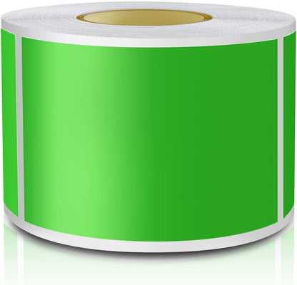 Green Rectangle Sticker Labels 3×2 Inch Vinyl Stickers Color Coding Name Tags Roll Removable Waterproof 300 per Dispenser Box