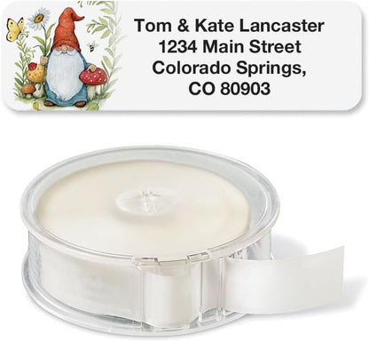 Colorful Images Forest Gnomes Rolled Personalized Return Address Mailing Labels with Dispenser, Customize with Name & Shipping Address, 250 ¾” x 2½” Self Adhesive, Easy Peel Label Roll