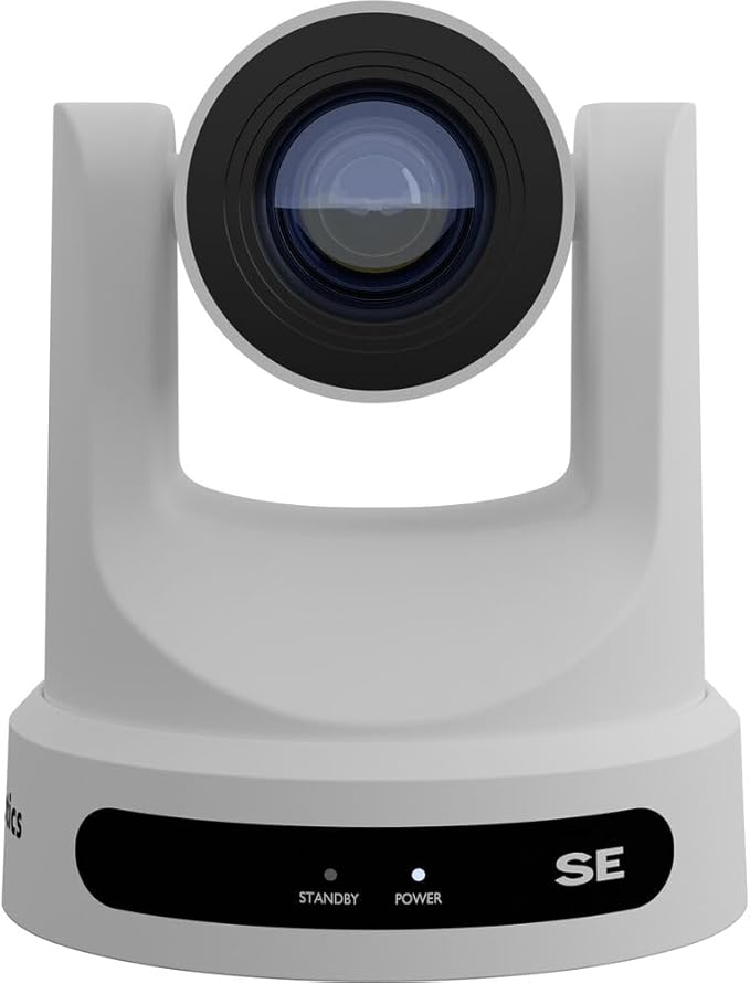 PTZOptics Move SE SDI/HDMI/USB/IP PTZ Camera with 20x Optical Zoom (White) (PT20X-SE-WH-G3) + Lens Cleaning Kit + HDMI Cable + Ethernet Cable + Color Wire Ties