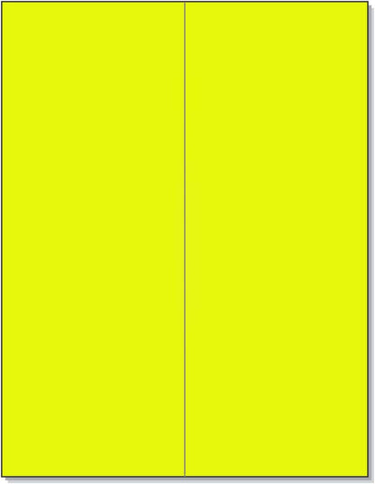 NextDayLabels - 8-1/2 x 11 Neon Color High Light Fluorescent Labels for Laser & Inkjet Printer (Yellow Fluorescent, 4-1/4" x 11" - 2 Per Page | 50 Labels)