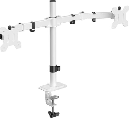 Suptek Dual Monitor Desk Mount, Adjustable Dual Monitor Arm for 2 Monitor Screens up to 38 inch, Extra Tall 15.75" Pole Monitor Stand for Desk, Holds up to 22 lbs,White(MD9442MW)