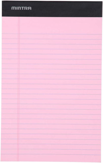 Mintra Office Legal Pads, ((Basic 6pk - (Pastel Set #2), 5in x 8in, Narrow Ruled))