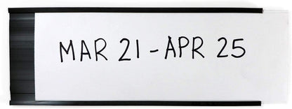 SmartSign (Pack of 25) 3 x 8 inch Flexible 'C' Channel Shelf Label Holders with Inserts, 62.5 mil Magnetic Material, Black, Made in USA