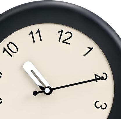 Kesin Wooden Wall Clock 12 Inch Silent Non Ticking Wall Clocks Battery Operated Simple Modern Small Analog Clocks Decorative for Kitchen, Living Room, Home,Bedroom, Office (Black)