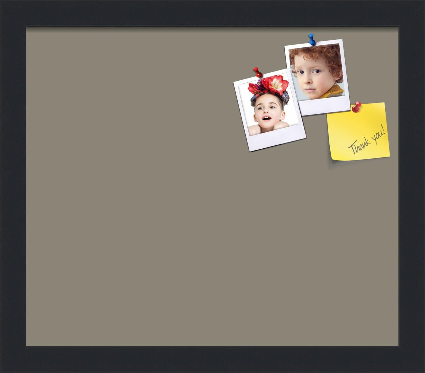 PinPix 14x12 Inch Cork Bulletin Board. This Decorative Framed Pin Board Comes with Pewter Design and a Satin Black Frame. Ideal for Home Office Decor or Message Board (PinPix-1812)