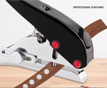 5/16 inch-8mm Heavy Duty Hole Puncher Round Single Hole Punch Badge Hole Punch Paper Punch Portable Hand Held Long Hole Puncher for Craft Paper Plastic Cardboard Business Card Photos-Black