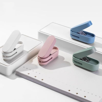 Knamoda Mini Small Hole Puncher Pink Color, 10 Sheet Paper Hole Puncher Capacity Single Hole Puncher for Office Use Or Gift for Students (Pink)