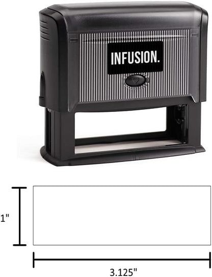 Infusion Self-Inking Custom Rubber Stamp (Personal or Business Use) - Choose from 16 Colors (1" x 3-1/4")