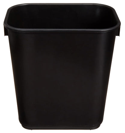 Amazon Basics Small Trash Can, Rectangular Commercial Office Wastebasket, 3 Gallon (Pack Of 2), Black (Previously AmazonCommercial brand)