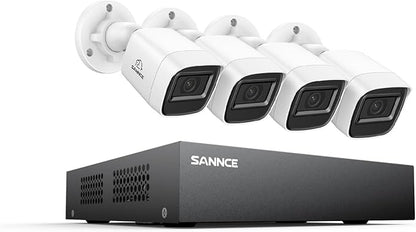 SANNCE 8CH 1080P Home Surveillance Camera System and 4 * 1080P TVI Weatherproof CCTV Cameras,Easy Remote Access, Wired Security Camera System Outdoor